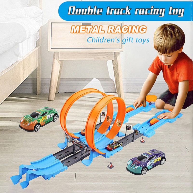 Hot Wheels Car Track Sets - Coche de carreras de doble velocidad